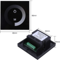 Miniatyrbillede 2 af 5: Dc 12v-24v Dimmer Switch Vægmonteret Touch Panel Controller, Monokrom Led Strip Lysstyrke Justerbar Dimmer, Touch Screen Led Dimmer Switch (sort)