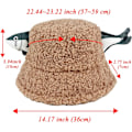 Miniatyrbilde 3 av 6: Fuzzy Bucket Hat for Kvinner og Menn - Plysj, Fluffy, Vintervarm, Morsom Fiskehatt Fish-khaki