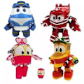 Miniatyrbilde 2 av 4: 4 stk/sett 8cm Robot Tog Transformation Kay Alf Dynamisk Togfamilie Deformasjon Togbil Actionfigur Leke for Barn