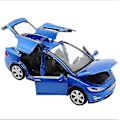 Pikkukuva 1 / 5: 2020 Uusi 1:32 Tesla Model X -metalliseos automalli painevalut ja leluajoneuvot Leluautot Lasten lelut lapsille Lahjat pojan lelu Blue