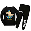 Miniatyrbillede 2 af 2: Børne Dog Man World Book Day Langærmet Top+Bukser Nattøj Pyjamas Sæt Black 11-12Years