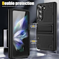 Miniatyrbilde 4 av 5: Etui til Samsung Galaxy Z Fold 6 med Stativ, støtsikker 2-i-1 Silikon Gummi med Hard PC Robust Full Body Etui for Z Fold 6 Black White For Galaxy Z Fold 6