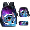 Miniatyrbillede 4 af 5: Stitch skoletaske Trio sæt - Oxford stoftaske, madpakke og penalhus | Holdbart og sødt sætJXLGV 19 three piece backpack