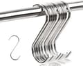 (Small) 10-Pack Stainless Steel S-Shaped Hooks, Strong, Non-Magnetic