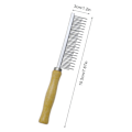 Miniatyrbillede 2 af 6: Træhåndteret plejekam til hunde, katte og kæledyr Long & Short Teeth Comb