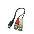 Miniatyrbillede 2 af 5: S-video 4-polet han-stik til to BNC han-stik Y-splitter konnektor adapterkabel ledning 25cm/1.5m 0.25M