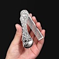 Miniatyrbilde 2 av 2: Sammenleggbar skjeggkam for menn silver