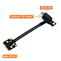 Miniatyrbild 4 av 5: Lägg till kort 270 graders Mini Pcie till Pci-e 1x adapterkabel Mini Pci Express till Pci-e X1 Riser 4pin strömanslutning för förlängare