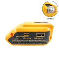 Pikkukuva 3 / 5: 1/2 kpl vaihto Dcb090 power Dewalt 20v Max 18v akkusovittimelle USB ja Type-c led työvalolla A902
