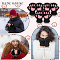 Miniatyrbilde 4 av 7: Kattenslabberhansker 3 par hansker Kattenslabber Cosplay Kunstig pels Plussj Kattenslabber Fingerløse hansker for jenter Kvinner