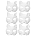 Miniatyrbilde 2 av 2: 6 stk Blanke Kattmasker for Forming, Kostyme, Cosplay, Umalt