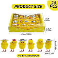 Miniatyrbilde 2 av 5: Zk-36 stk. Påskekyllinger | 4 cm - Høye Mini Påskekyllinger Cap Chicken Set of 24