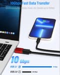Miniatyrbillede 3 af 5: Svart USB C til USB 3.1 OTG-adapter (3-pak), USB Type C-han