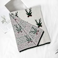 Miniatyrbilde 5 av 5: Juleelg-skjerf for kvinner, søtt julehjorte-skjerf, tykt og varmt strikket skjerf i ull BEIGE