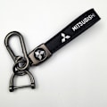 Miniatyrbillede 1 af 5: Læder Nøglering til Bil | Metal Finish | Robust Nøglering | Nøglering og Krogbeslag Gun Color Hardware MITSUBISHI