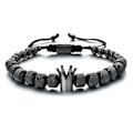 Miniatyrbillede 1 af 3: Til min mand, ret din krone op, konge-amuletarmbånd, herresmykker, gaver Black