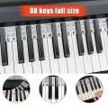 Miniatyrbillede 1 af 5: Silikone 88 Keys Piano Note Stickers - Aftagelige og genanvendelige Black and White