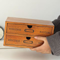 Miniatyrbillede 5 af 5: Retro Træskuffe Opbevaringsboks Skrivebordskab Organizer Tilbehør