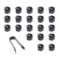 Pikkukuva 2 / 2: 21 in 1 kuusikulmainen pyörän pultin suojukset pultit suojukset ruuvi suojakorkit 21mm klipsit (musta) Black Size 3