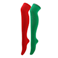 Pikkukuva 1 / 5: Naisten pitkät reisi-sukat yli polven reisi-sukat pitkät sukat Red with green