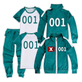 Miniatyrbilde 1 av 2: Squid Game 2 Spillere Cosplay Kostyme Treningsdress Komplett Klesett 001 140cm
