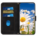Miniatyrbilde 2 av 5: For Samsung Galaxy A55 5g telefon lærveske Kortholder med blomstermønster Black