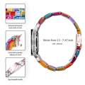 Miniatyrbillede 3 af 5: Til Samsung Galaxy Watch 5 40 mm / 44 mm / Watch 5 Pro 45 mm Resin urbånd i rustfrit stål med spændearmbånd Rainbow