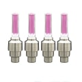 Miniatyrbilde 5 av 5: 4 stk Bilhjul Led-lys Motosykkel Sykkellys Dekkventilhette Dekorativ lanterne Dekkventilhette Blitseiker Neonlampe Pink