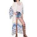 Miniatyrbillede 3 af 5: Sommer Lang Kaftan Bohemian Strand Kimono Badetøj Cover Up Plus Size Kjole Til Kvinder