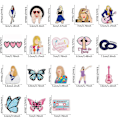 Miniatyrbillede 2 af 3: 18 stk. Taylor Swift broderede stryge-på patches, DIY sy applikation reparation patch, sy på/stryge på patch til jakker, jeans, bukser, rygsække, tøj