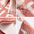 Miniatyrbillede 3 af 5: Bademåtte Peachy Coral Pink, Skridsikker Fodmåtte Peach Badeværelsesmåtter og -måtte Sød Tegneserie Bademåtte Vaskbar Skridsikker Fodmåtte Absorberende Badekar Måtte (55x63