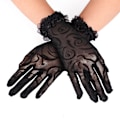 Miniatyrbilde 2 av 5: Dame Fishnet Hansker Med Blomstermønster Fish Net Mesh Full Finger Elegant Hanske