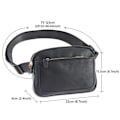 Miniatyrbild 5 av 8: Kvinnor PU läder bältesväska Crossbody midjeväska Reseaxelväs Black with Brown
