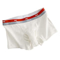 Miniatyrbild 1 av 5: Naievear Herr Boxers Elefantnäsa Bulge Pouch Mid Waist Antiseptisk Mjuk Andningsbar Fukttransporterande Elastisk Bokstavstryck Herr Underkläder White M