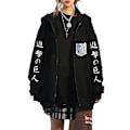Miniatyrbilde 2 av 4: Attack On Titan Anime Trykt Full Zip Hoodie Menn Kvinner Cosplay Hettegenser Jakke Frakk M