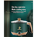 Miniatyrbild 2 av 5: Elektrisk Gryta Mini Gryta Elektrisk Nudelgryta Elektrisk Gryta Ramen Gryta Multifunktionell Liten Non-stick Panna 1.8L (Vit)