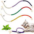 Miniatyrbild 1 av 7: Katt Catnip Ormleksaker för Inomhuskatter, Ormleksak 2-pack för Kattungelekar och Tandrengöring, Interaktiv Färgglad Simulering Leksak Rope