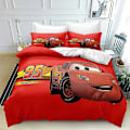 Miniatyrbild 1 av 4: i719 Quilt Duvet Cover Lightning Set Täckeöverdrag McQueen 3-delad Sängkläder Tryckt Quiltöverdrag Set med Kuddfodral Lätt att Sköta och Mjuk Känsla 135x200cm 53x78in