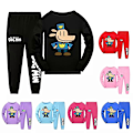 Miniatyrbillede 1 af 2: Børne Dog Man World Book Day Langærmet Top+Bukser Nattøj Pyjamas Sæt Rose red 6-7Years