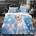 Miniatyrbild 3 av 5: Frozen 3D-tryckt Täcke Set Sängkläder Quilt Sängöverdrag Med Blixtlås 3-delad Set Mjuk Lätt Att Sköta För Unga Och Barn Vuxna Single135x200cm