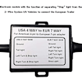 Pikkukuva 4 / 5: Us To Europe Trailer Light Converter 4 Way Flat Socket (amerikkalainen ajoneuvo) 7 Way Round Socket (eu black