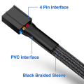 Miniatyrbilde 3 av 5: Pwm Fan Hub Splitter, 4 Pin Black Sleeved 5 Way Pc Cpu Cooling Case Fan Extension Splitter Adapter black