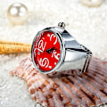 Miniatyrbillede 2 af 5: 2 stk L04 Urskive Quartz Analog Watch Creative Steel Cool Elastisk Quartz Finger Ring Watch Til Mænd / Red