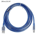 Pikkukuva 1 / 5: Nopea läpinäkyvä sininen USB 2.0 -tulostinkaapeli tyyppi A uros tyyppi B uros Duaf-f 2.6m