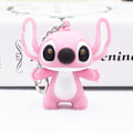 Miniatyrbillede 2 af 4: 1/2 stk Stitch Legetøj Vedhæng Lydende Led Nøglering Par Nøglering Gave Pink 2Pcs