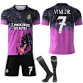 Miniatyrbild 1 av 2: 2024-2025 Real Madrid Dragon Jubileumsutgåva Fotbollströja Barn Vuxen med Strumpor No.7 VINI JR No.7 VINI JR 28