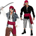 Pikkukuva 5 / 5: Piraattiasu-tarvikepaketti Retro Durag Pitkähäntäinen Piraattihattu Suuri Vyö Keskiaikainen Renessanssi Teema Cosplay Pukeutuminen Halloween-juhliin Wine Red