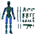 Miniatyrbild 5 av 5: T13 Action Figure, Titan 13 Action Figure 3D Titans Figure, 3D Printed Action Figure Nova 13 Action Figure, Multi-Articular Action Figures Blue green