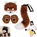 Pikkukuva 1 / 5: Halloween-kissan naamiosetti, karvainen puku, ketun puku Cosplay-asu, Halloween, ketun hännän Cosplay, Halloween-ketun naamio, karnevaali Halloween-juhlan Cosplay coffe