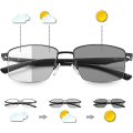 Miniatyrbillede 1 af 5: Progressive Photochromic Multifocus Læsebriller Spring Hinge Sun Reader Computer Anti Eyeglasses